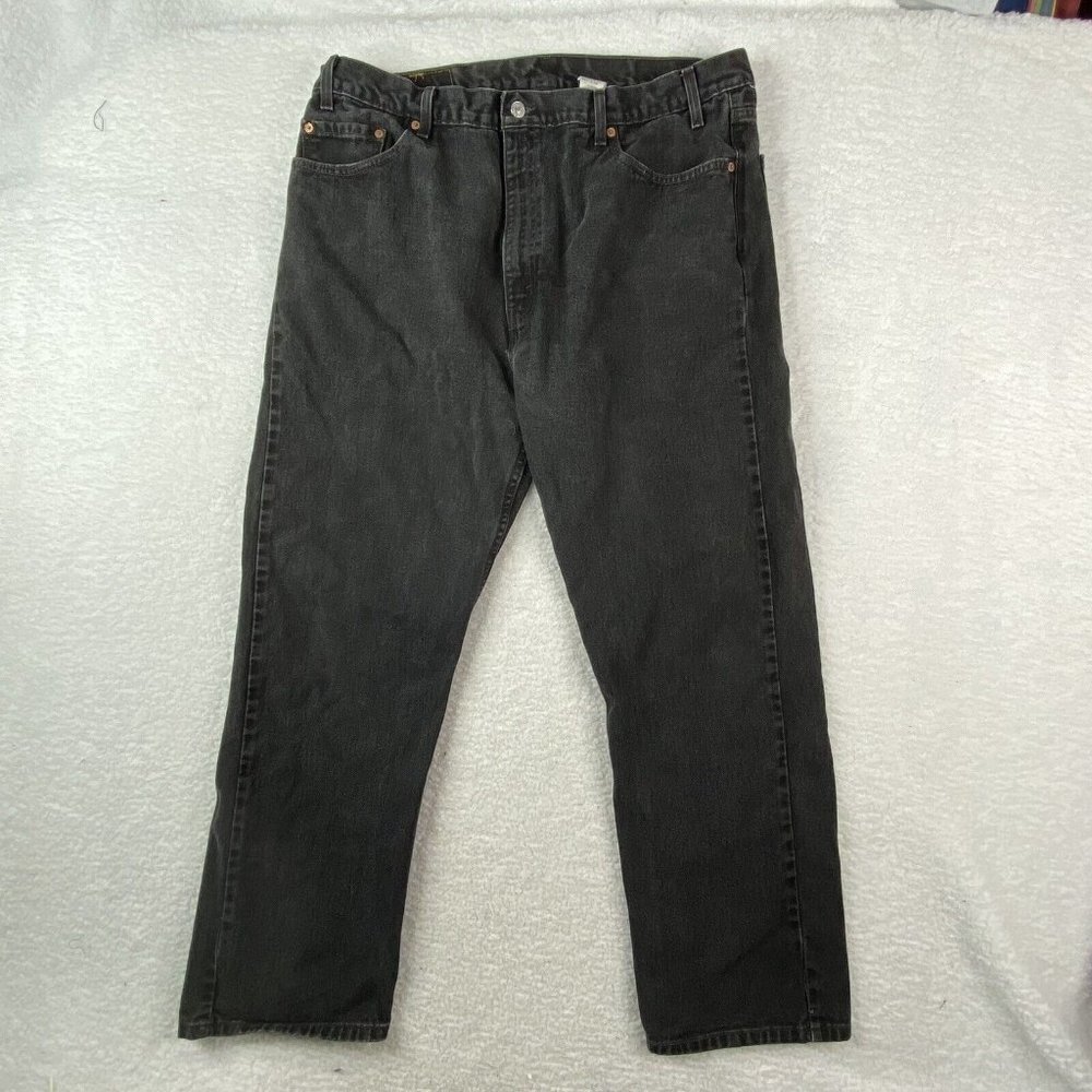 VTG Y2K Levi's 505 Jeans Men 40x30 Black Distressed Grunge Streetwear Festival